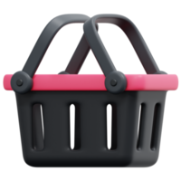 basket 3d render icon illustration png