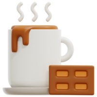 hot chocolate 3d render icon illustration png