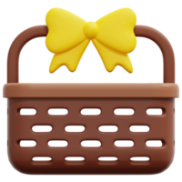 cesta de regalo 3d render icono ilustración png