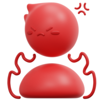 angry 3d render icon illustration png