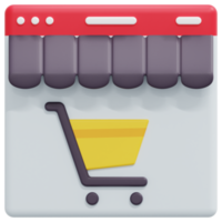 shop 3d render icon illustration png