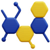 molecular 3d render icon illustration png