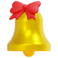 illustration de l'icône de rendu 3d de la cloche de noël png