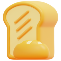 ilustração de ícone de renderização 3d de pão png
