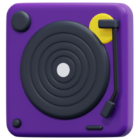 ilustración de icono de procesamiento 3d de tocadiscos png