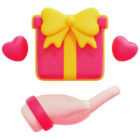 hand 3d render icon illustration png