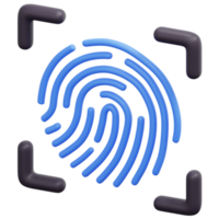 fingerprint 3d render icon illustration png