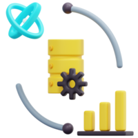 illustration de l'icône de rendu 3d de la science des données png