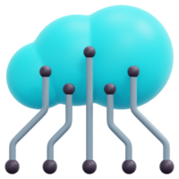 ilustración de icono de procesamiento 3d de datos en la nube png