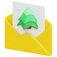 ilustración de icono de render 3d de tarjeta de navidad png