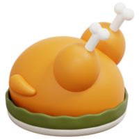 turkey 3d render icon illustration png