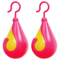 boucles d'oreilles rendu 3d icône illustration png