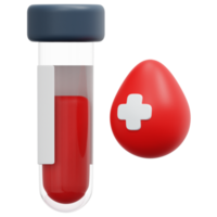 ilustração de ícone de renderização 3d de exame de sangue png