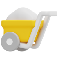 wheelbarrow 3d render icon illustration png