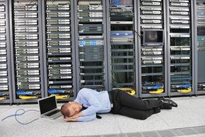 system fail situation in network server room photo