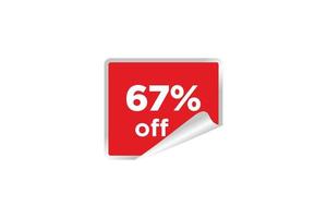 67 discount, Sales Vector badges for Labels, , Stickers, Banners, Tags, Web Stickers, New offer. Discount origami sign banner.