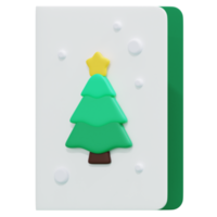 ilustración de icono de render 3d de tarjeta de navidad png