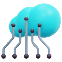 ilustración de icono de procesamiento 3d de datos en la nube png