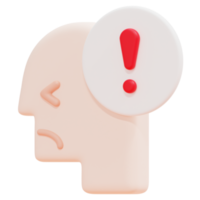 worried 3d render icon illustration png