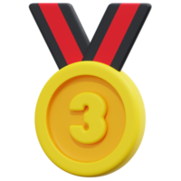 ilustração de ícone de renderização 3d de medalha png