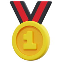 medal 3d render icon illustration png