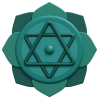 anahata 3d render icon illustration png