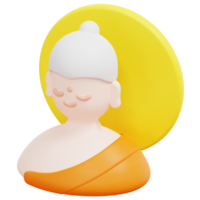 Budda 3d rendere icona illustrazione png