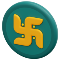 swastika 3d render icon illustration png