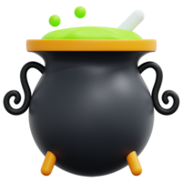 cauldron 3d render icon illustration png