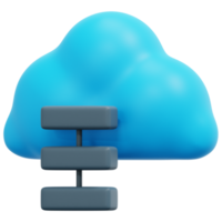 Cloud-Verarbeitung 3D-Render-Symbol-Illustration png