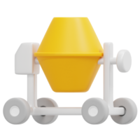 concrete mixer 3d render icon illustration png