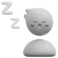 sleepy 3d render icon illustration png