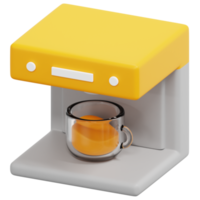 illustration de l'icône de rendu 3d de la machine à café png
