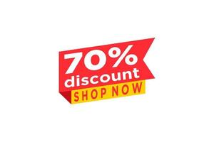 70 discount, Sales Vector badges for Labels, , Stickers, Banners, Tags, Web Stickers, New offer. Discount origami sign banner.