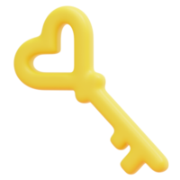 key 3d render icon illustration png