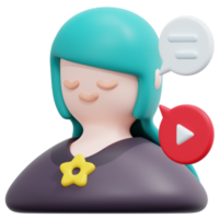 influencer 3d render icon illustration png