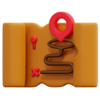 old map 3d render icon illustration png