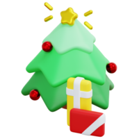 christmas tree 3d render icon illustration png