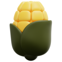 corn 3d render icon illustration png