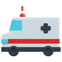 ambulance, rendu 3d, icône, illustration png