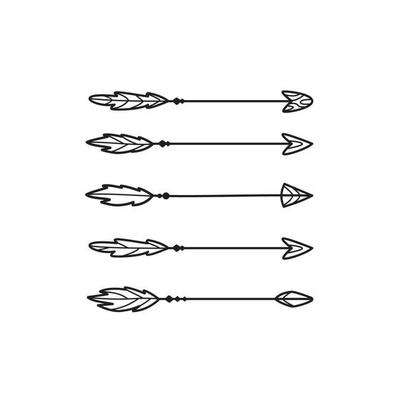 Boho arrow set graphic illustration