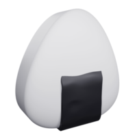 Le rendu 3d conçoit simplement une boule de riz onigiri sur fond transparent png