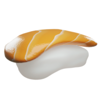 renderização 3d simplesmente projeta sushi de salmão em fundo transparente png