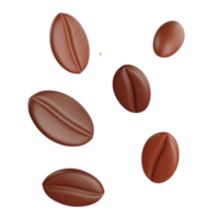 3D rendering coffee bean on transparent background png