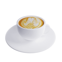 3D rendering coffee cup on transparent background png