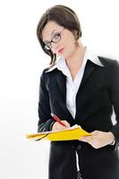 business woman hold papers and folder photo