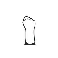 Vector fist hand revolution demonstration protestor fighter back rear view illustration