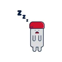 Funny Sleeping cartoon character wears cap backwards vector