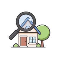 Home house finder in soft rounded cute illustration style vector