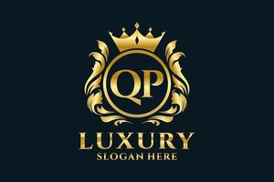 Initial QP Letter Royal Luxury Logo template in vector art for luxurious branding projects and other vector illustration.